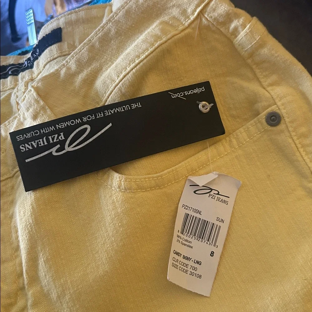 PZI Candy Skinny Jeans Coral Pink Stretch Denim Size 8 - Picture 3 of 6